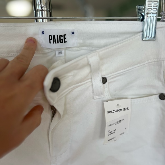NWT Paige Denim White Kylie Crop Roll Up Jeans Sz 25 - Picture 6 of 9